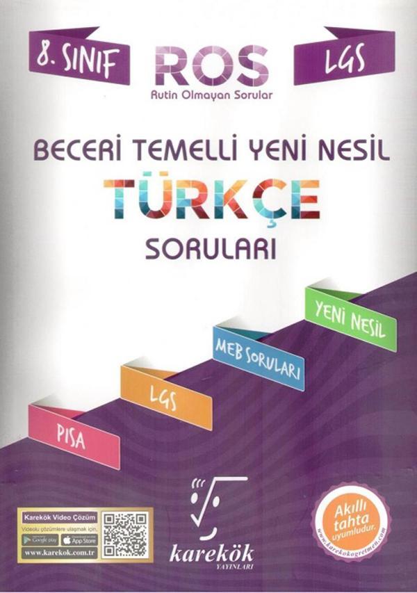 Karekök Eğitim Yayınları 8. Sınıf Lgs Beceri Temelli Yeni Nesil Türkçe Soruları (Ros) Yni - Karekök Eğitim Yayınları - Image 1