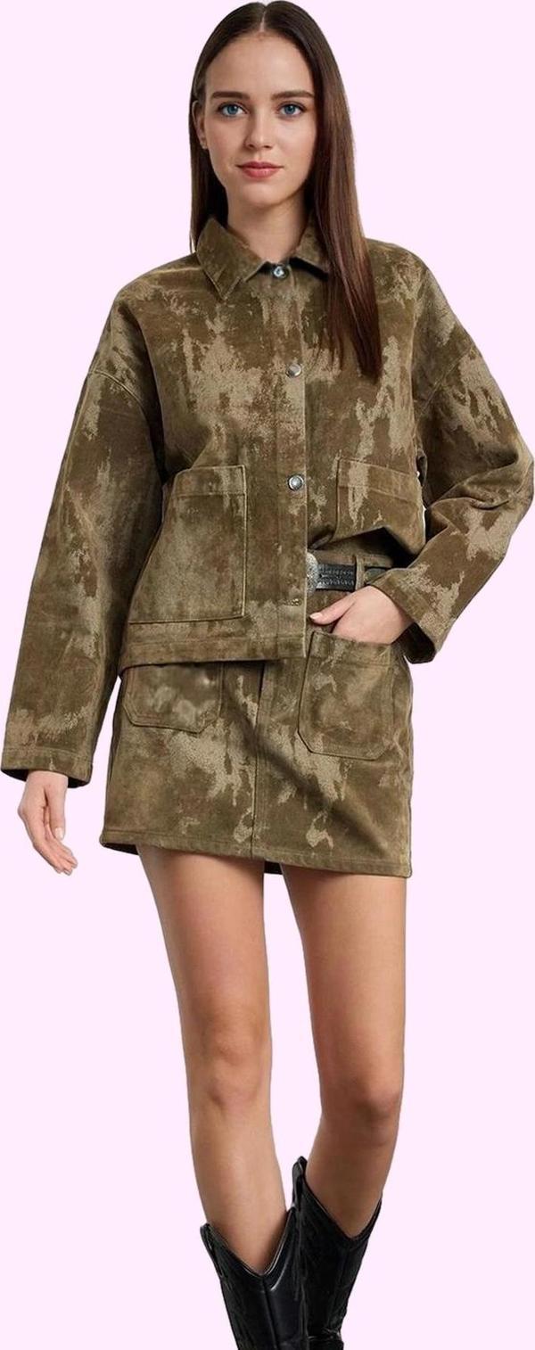 Kadın Mini Denim Etek Renk A line Kalıp Pamuk Günlük Stil Hafta Sonu Yaz Aylarının Vazgeçilmezi - Image 1