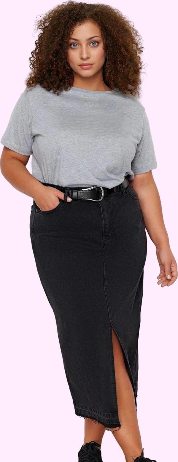 Kadın Midi Boy Denim Etek Yüksek Bel A line Kalıp Pamuklu Günlük Kullanım Kaliteli Malzeme - Image 1