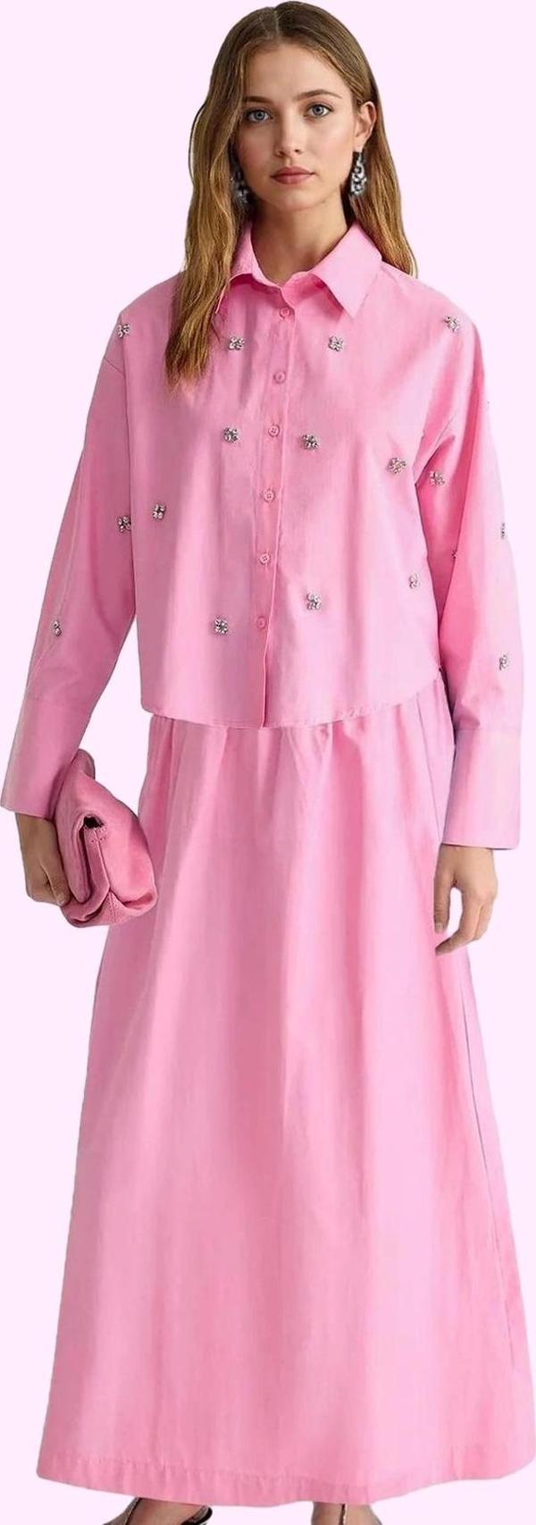Kadın Kloş Maxi Etek Pamuklu Terrycotton Kumaş Günlük Stil Hafta Sonu Yaz Aylarının Vazgeçilmezi - Image 1