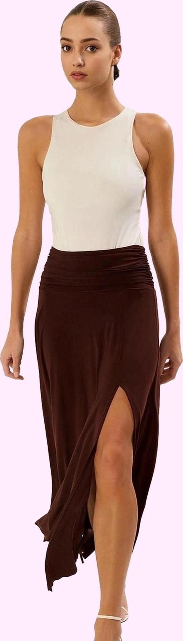 Kadın Maxi Etek Yüksek Bel A line Kalıp Örme Kumaş Yaz Aylarının Vazgeçilmezi Günlük Kullanım - Image 1