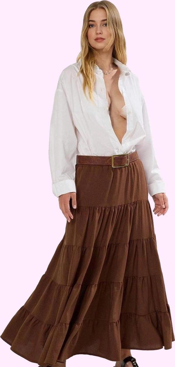 Kadın Maxi Boy A line Dokuma Etek Günlük Casual Tarz Hafta Sonu Yaz Aylarının Vazgeçilmezi - Image 1