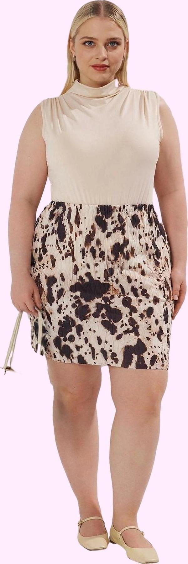 Kadın Büyük Beden Piliseli Etek Çiçekli Desen Bürümcük Günlük Hafta Sonu Dayanıklı Malzeme - Image 1