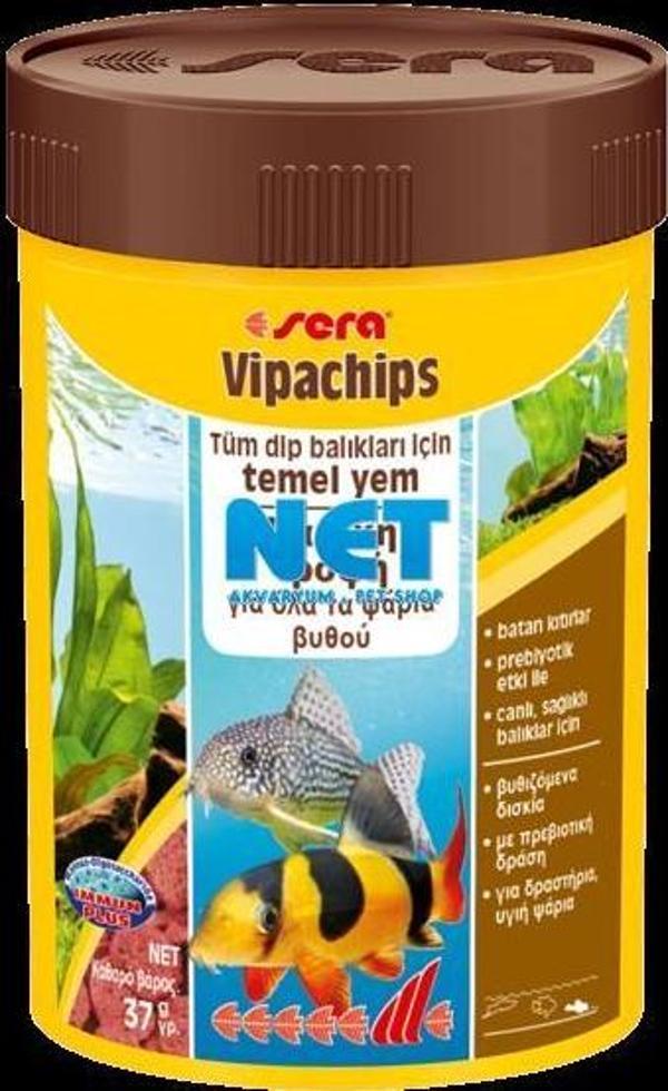 Sera Vipachips Tablet 100 ml 37 gr  Orjinal kutusunda Vatoz ve Çöpçü Balığı Yemi - Image 1