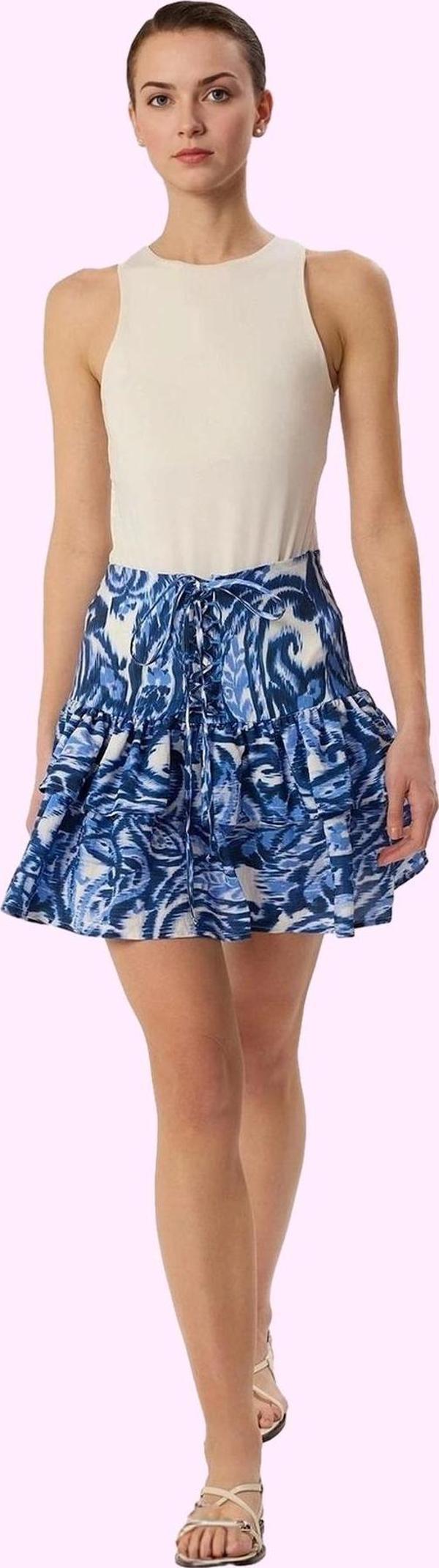 Kadın Mini Boy Etnik Desenli Dokuma Etek Fırfırlı Detaylar Yaz Aylarının Vazgeçilmezi Hafta Sonu - Image 1