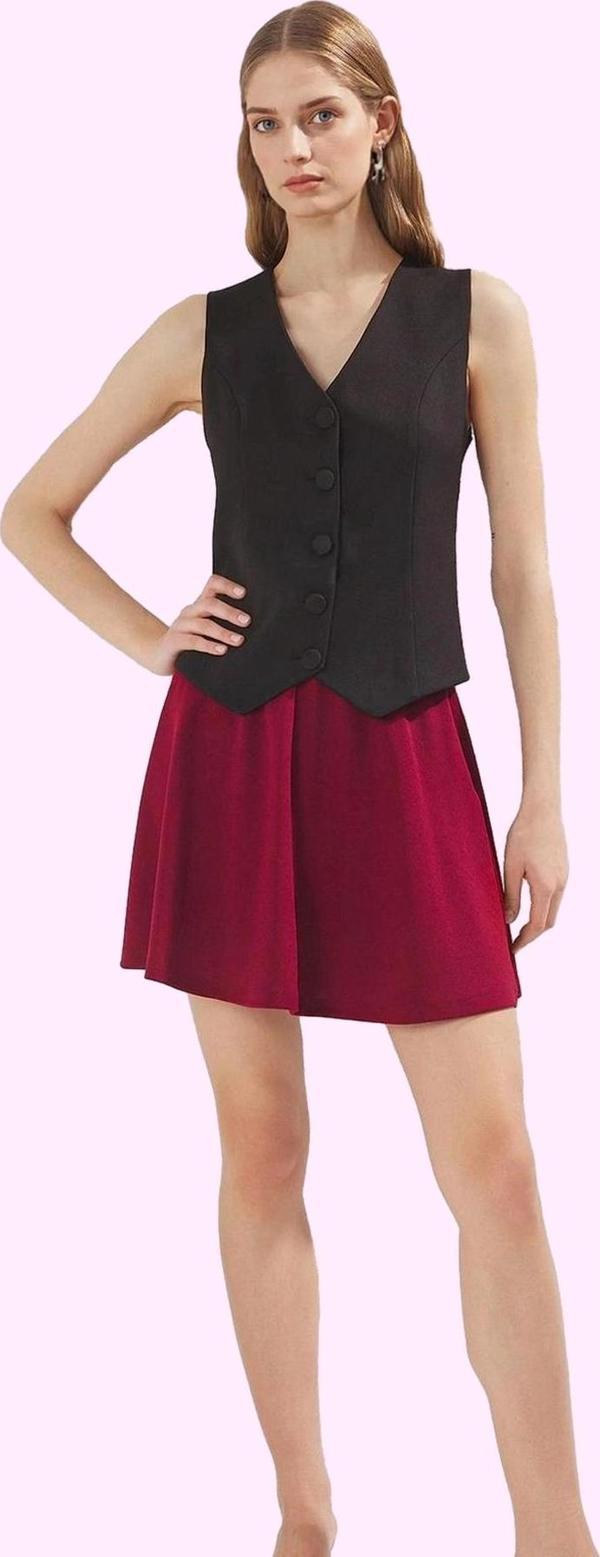 Kadın Scuba Krep Kloş Etek Normal Bel Günlük Kombinler Hafta Sonu Yaz Aylarının Vazgeçilmezi - Image 1