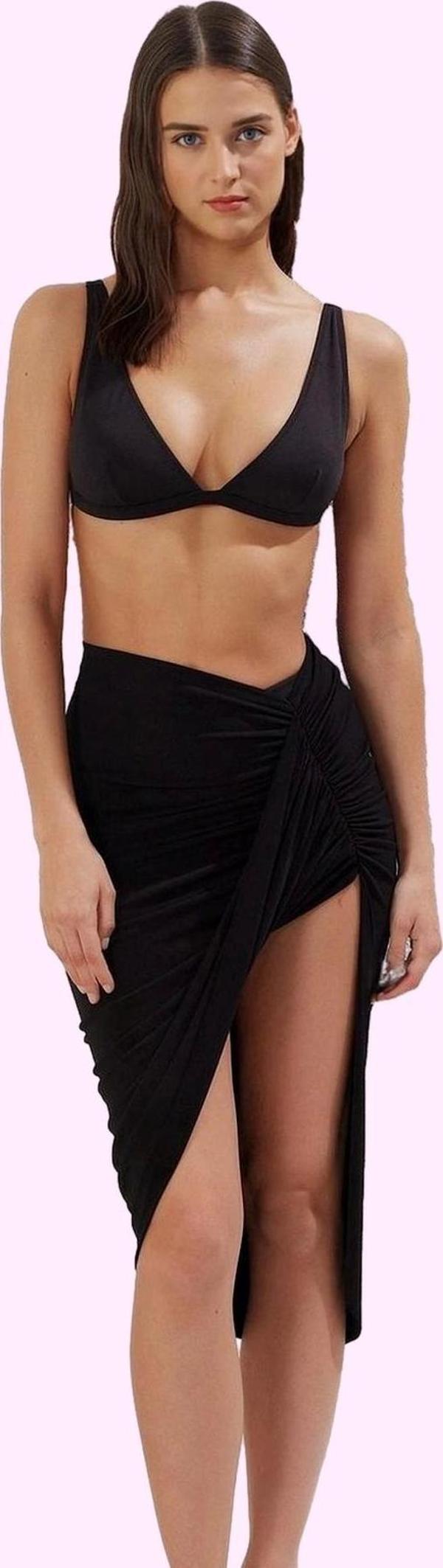 Kadın Midi Örme Drapeli Plaj Etek Yaz Aylarının Vazgeçilmezi Günlük Kullanım Modern Tasarım - Image 1