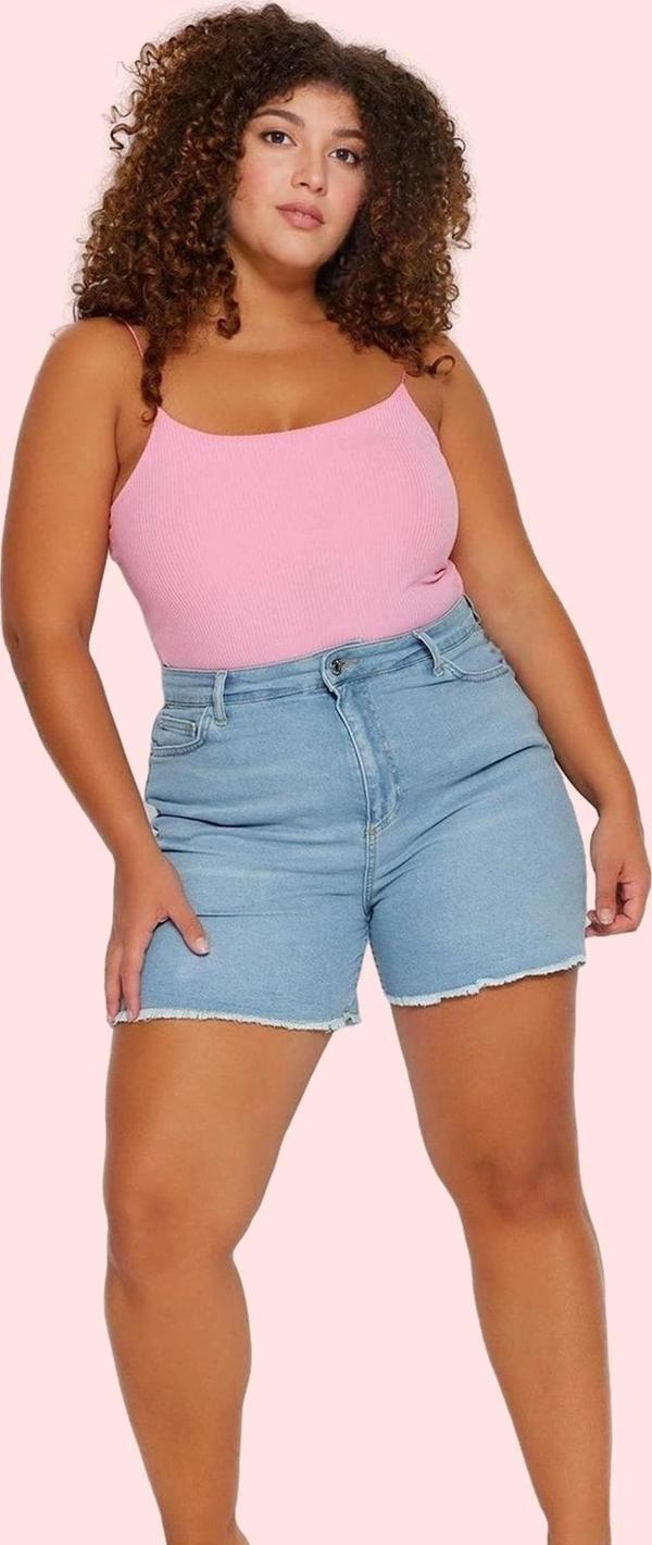 Kadın Skinny Denim Şort Yüksek Bel Dar Paça Günlük Kombinler Hafta Sonu Yaz Aylarının Vazgeçilmezi - Image 1