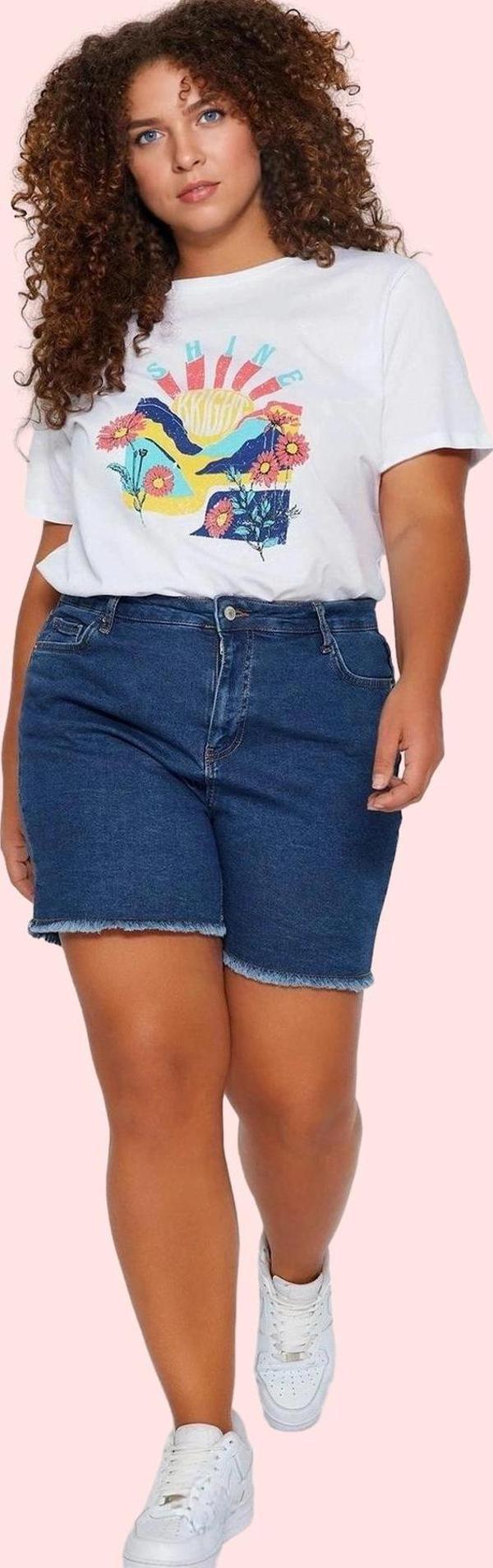 Kadın Denim Yüksek Bel Skinny Şort Düz Desen Günlük Kombinler Hafta Sonu Dayanıklı Malzeme - Image 1