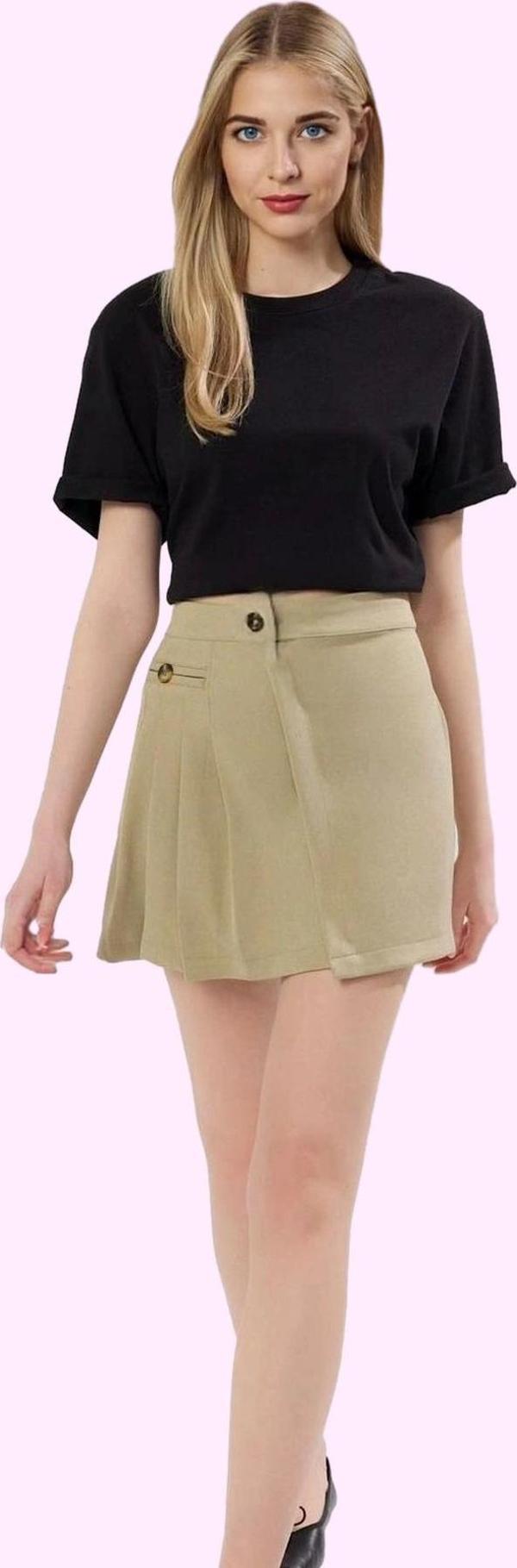Kadın Mini Boy Pile Detaylı Dokuma Etek Günlük Casual Stil Hafta Sonu Yaz Aylarının Vazgeçilmezi - Image 1