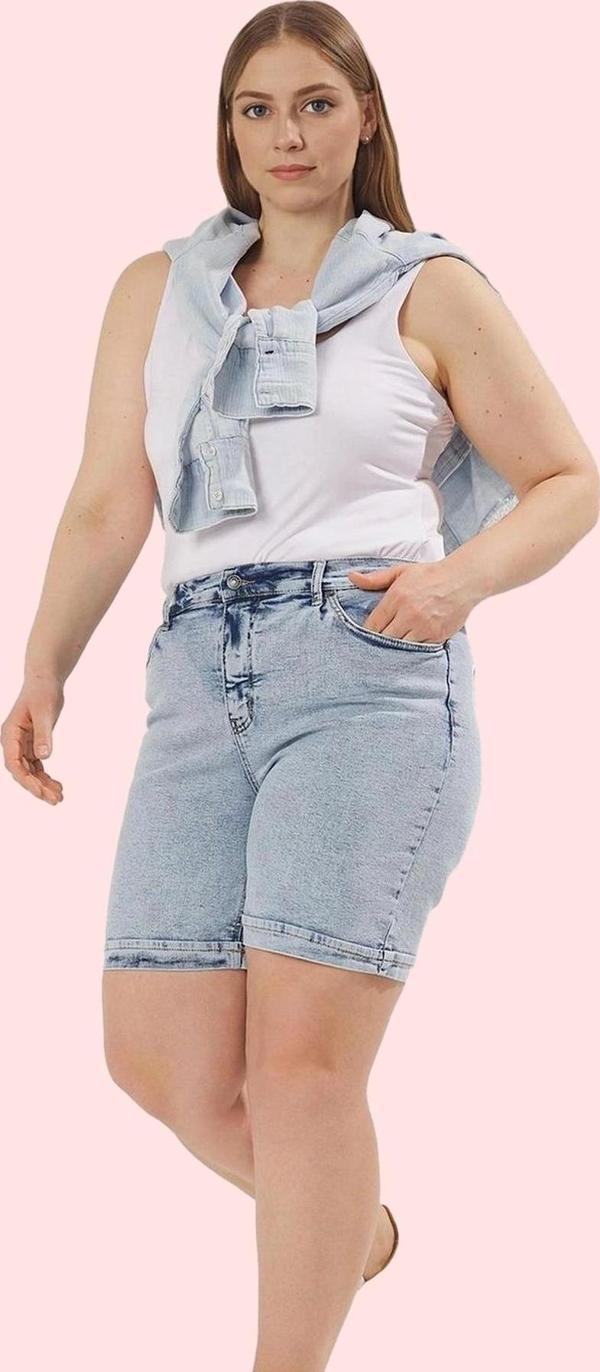 Kadın Denim Yüksek Bel Geniş Paça Şort Regular Boy Günlük Stil Hafta Sonu Kaliteli Malzeme - Image 1