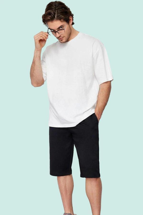Erkek Basic Regular Normal Kesim Uzun Boy Lastikli Şort Rahat Günlük Kullanım Modern Tasarım - Image 1