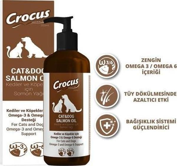 Crocus Kedi Köpek Somon Yağı 200 ml  - Image 1