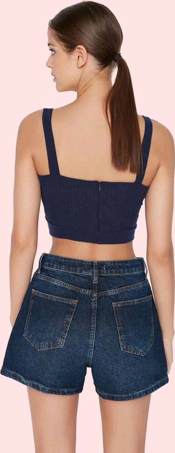 Kadın Denim Şort Yüksek Bel City Short Kısa Boy Pamuk Günlük Kombinler Yaz Aylarının Vazgeçilmezi - Image 1