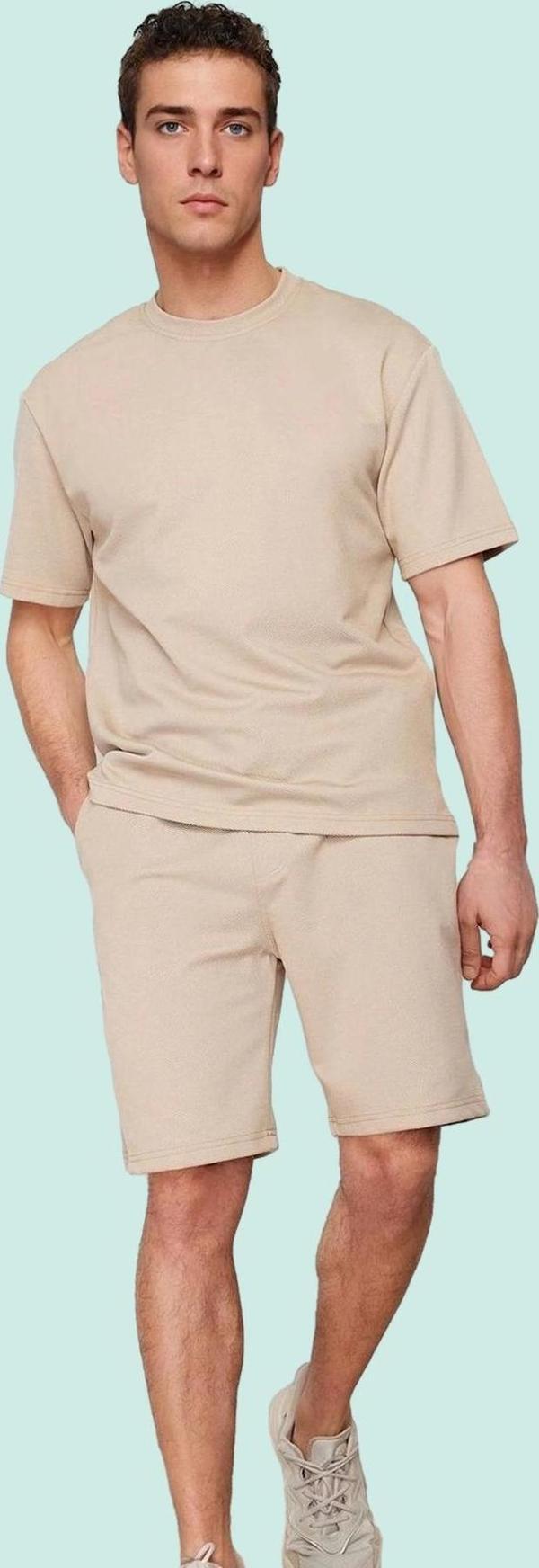 Erkek Straight Kalıp Örme Şort Boru Paça Rahat Günlük Yaz Özel Günler Stilin Buluştuğu Yer - Image 1