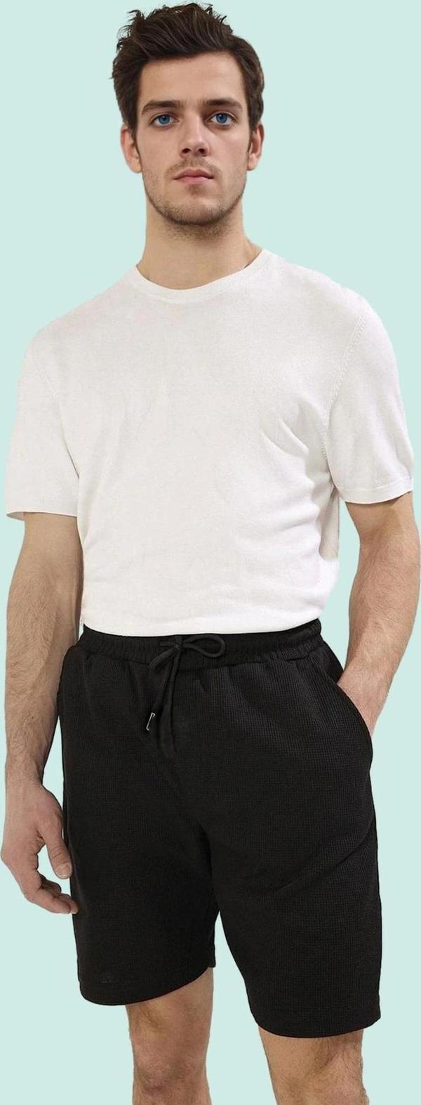 Erkek Regular Normal Kesim Şort Boru Paça Örme Kumaş Rahat Günlük Yaz Aylarının Vazgeçilmezi - Image 1