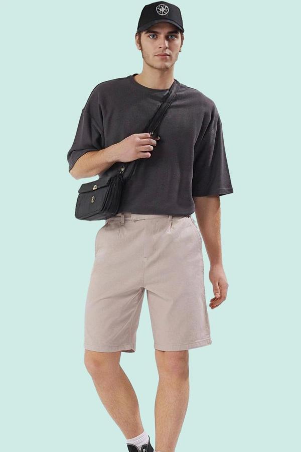 Erkek Regular Fit Gabardin Şort Pamuk Günlük Kullanım İçin Hafta Sonu Yaz Aylarının Vazgeçilmezi - Image 1