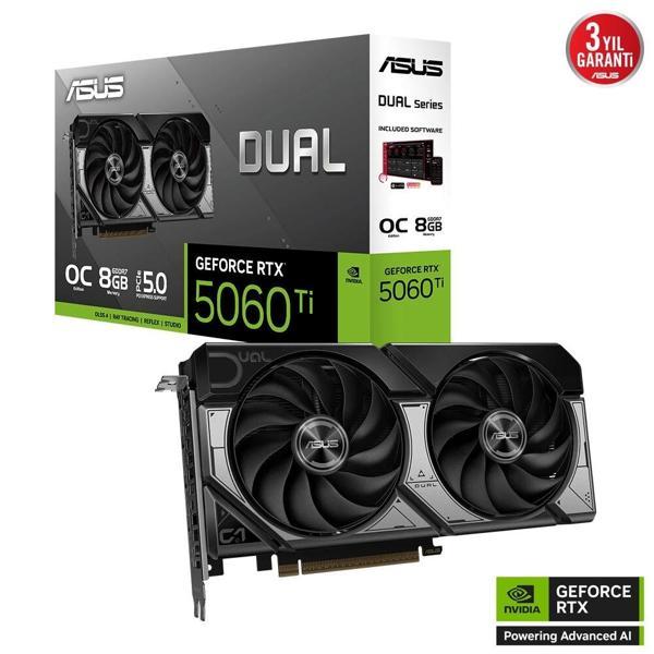 Asus Dual-rtx5060tı-o8g 8gb Ddr7 128bıt 3xdp Ekran Kartı - Image 1