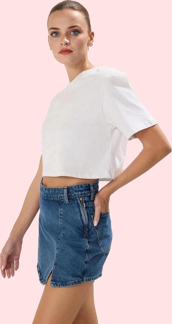 Kadın Denim Şort Etek Yüksek Bel Geniş Paça Pamuklu Yaz Günlük Hafta Sonu Kaliteli Malzeme - Image 1