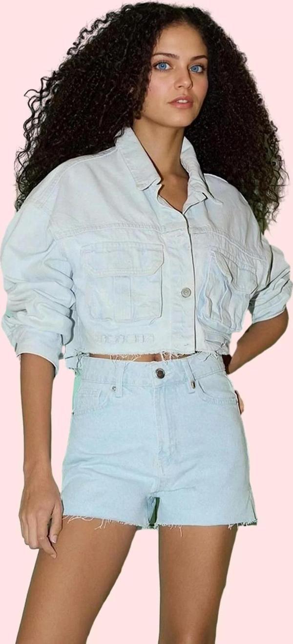 Kadın Denim Şort Etek Yüksek Bel Geniş Paça Pamuklu Yaz Günlük Hafta Sonu Kaliteli Malzeme - Image 1