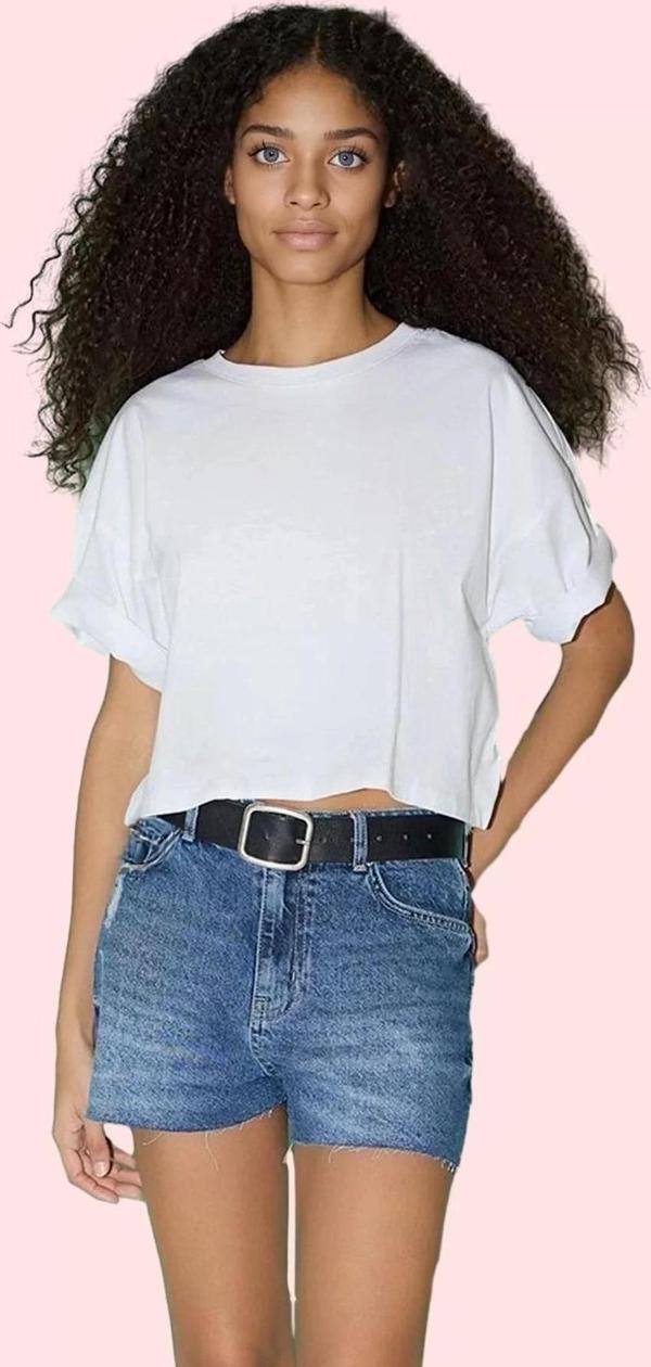 Kadın Denim Şort Geniş Paça Düz Desen Pamuk Günlük Kombinler Hafta Sonu Yaz Aylarının Vazgeçilmezi - Image 1