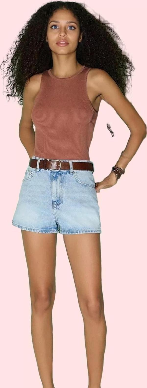 Kadın Yüksek Bel Geniş Paça Denim Şort Kısa Boy Günlük Kombinler Yaz Aylarının Vazgeçilmezi - Image 1