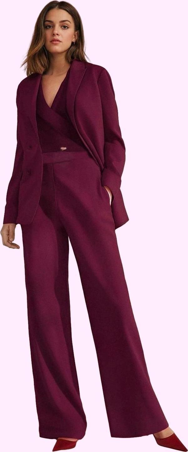 Kadın Wide Leg Pantolon Dokuma Kumaş Normal Bel Regular Boy Günlük Şıklık Kaliteli Malzeme - Image 1