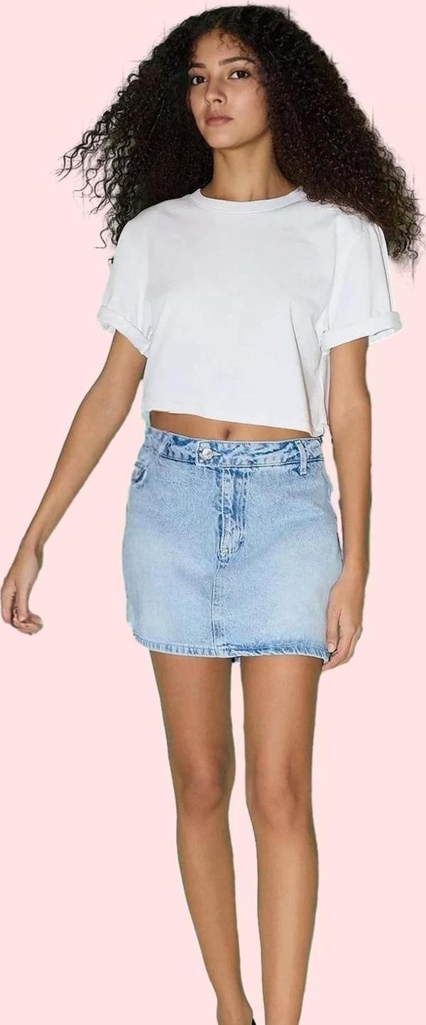 Kadın Yüksek Bel Denim Şort Etek Düz Desen Yaz Aylarının Vazgeçilmezi Stilin Buluştuğu Yer - Image 1