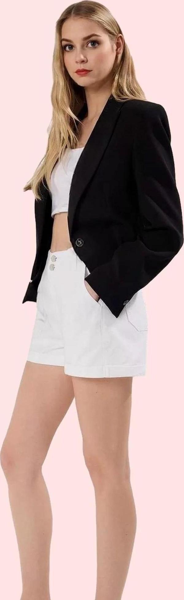 Kadın Yüksek Bel City Short Denim Şort Pamuklu Günlük Kombinler Yaz Aylarının Vazgeçilmezi - Image 1