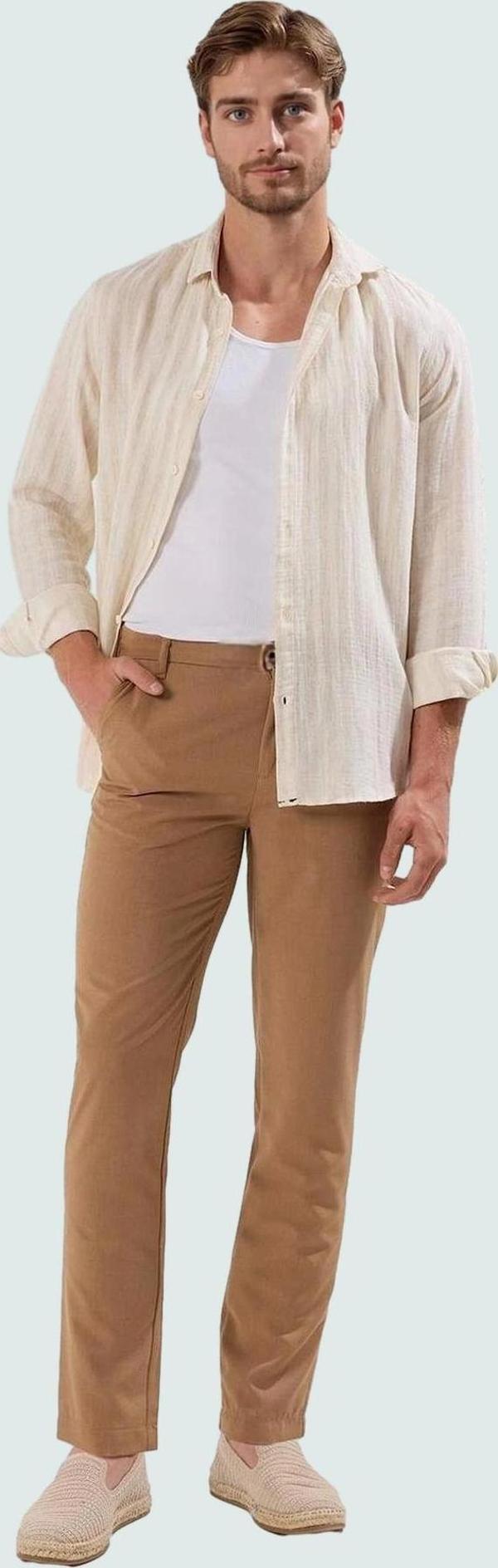 Erkek Chino Pantolon Boru Paça Slim Fit İtalyan Kesim Günlük Ve İş Hayatı Kaliteli Malzeme - Image 1