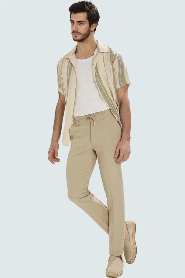 Erkek Slim Fit Boru Paça Pantolon Regular Boy Günlük Kombinler Hafta Sonu Kaliteli Malzeme - Image 1