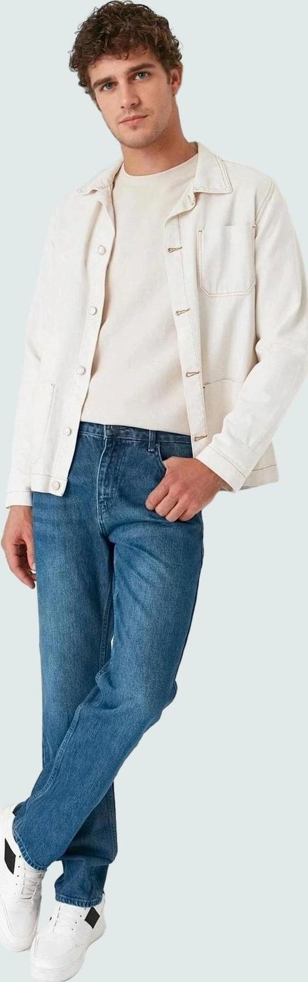 Erkek Straight Fit Denim Pantolon Yüksek Bel Uzun Boy Pamuk Günlük Kullanım Modern Tasarım - Image 1