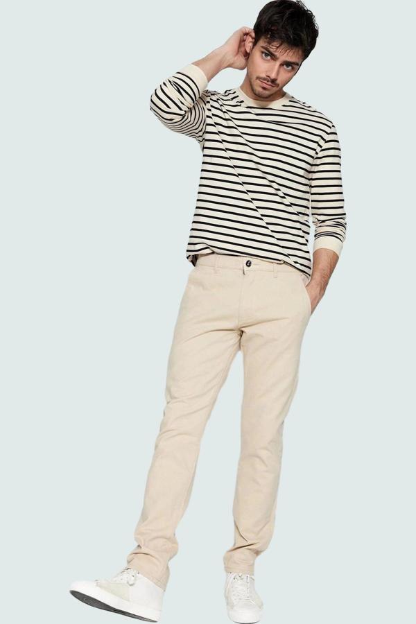 Erkek Regular Fit Chino Gabardin Pantolon Pamuklu Günlük Kombinler İçin Yaz Aylarının Vazgeçilmezi - Image 1