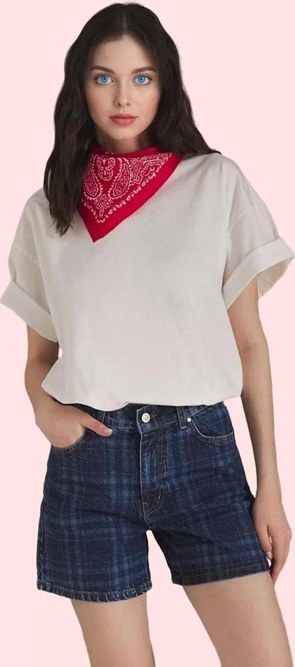 Kadın Denim Şort Geniş Paça Pamuk Günlük Kombinler Modern Tasarım Yaz Aylarının Vazgeçilmezi - Image 1