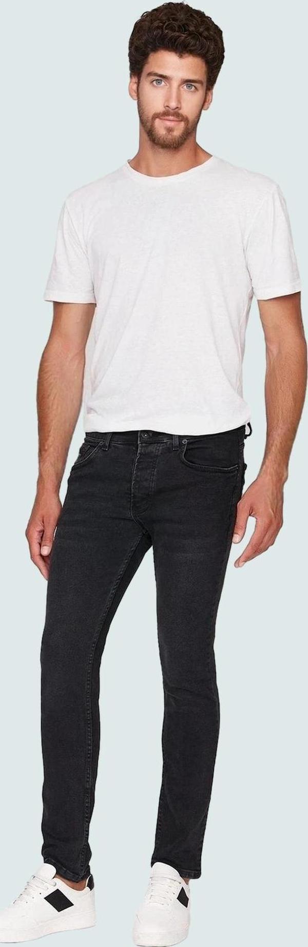 Erkek Skinny Fit Dar Kesim Kot Pantolon Pamuk Günlük Kullanım Hafta Sonu Dayanıklı Malzeme - Image 1