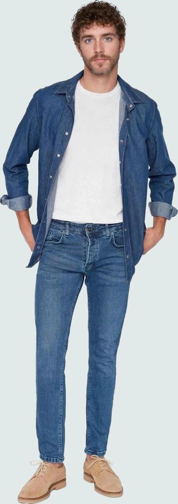 Erkek Skinny Fit Dar Kesim Kot Pantolon Pamuk Günlük Kullanım Hafta Sonu Dayanıklı Malzeme - Image 1
