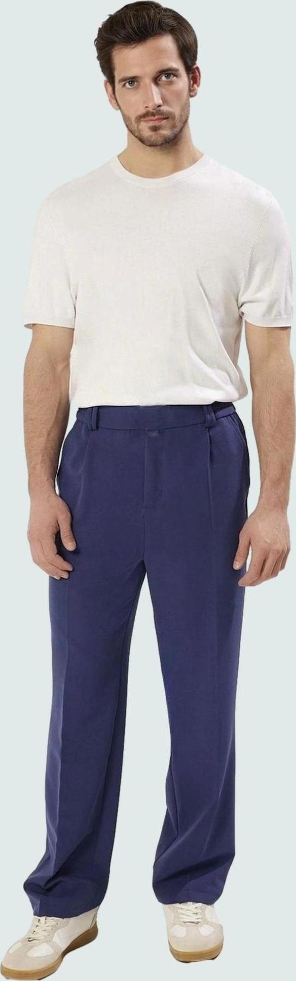 Erkek Geniş Paça Rahat Kalıp Dokuma Pantolon Günlük Kombinler İçin Yaz Aylarının Vazgeçilmezi - Image 1