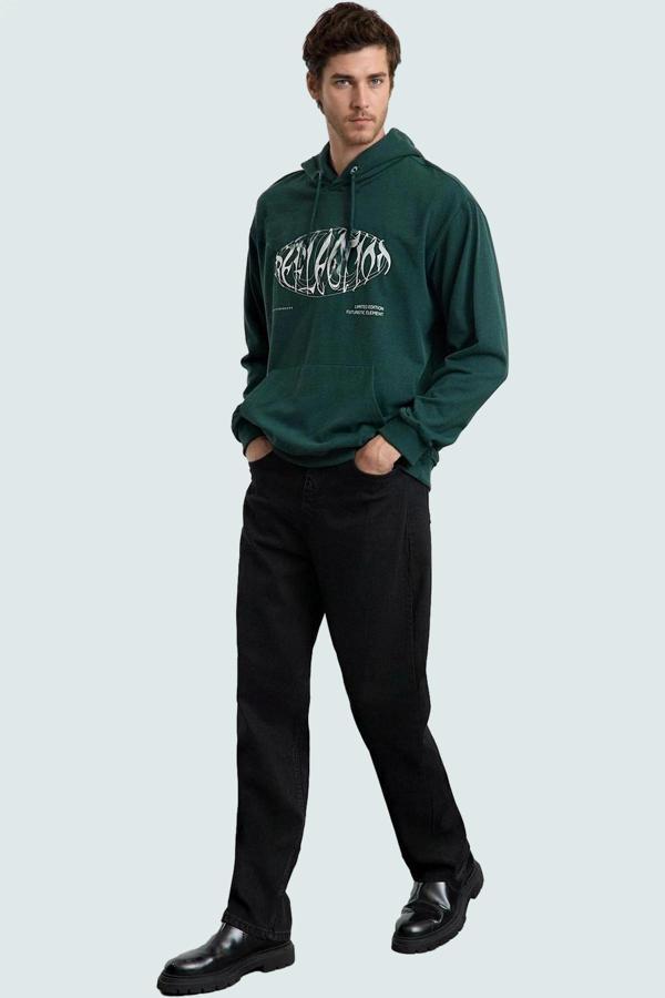 Erkek Baggy 90s Straight Fit Kot Pantolon Normal Bel Denim Günlük Kombinler Modern Tasarım - Image 1