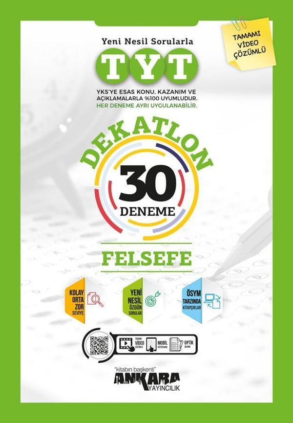 Ankara Yayınları Tyt Felsefe Dekatlon 30 Lu Deneme 2021-2022 - Ankara Yayıncılık - Image 1