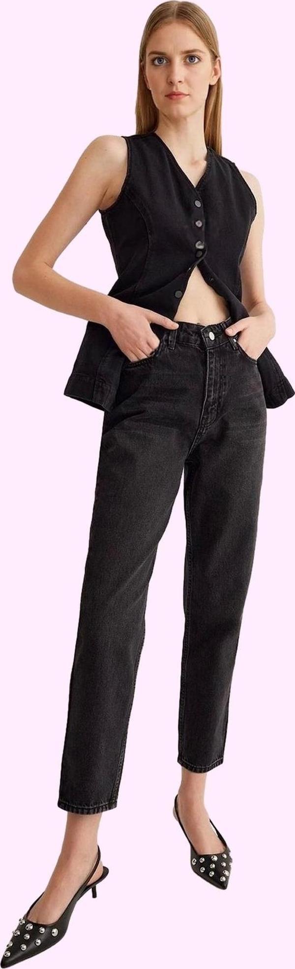 Kadın Yüksek Bel Mom Jean Geniş Paça Pamuk Günlük Kombinler Hafta Sonu Yaz Aylarının Vazgeçilmezi - Image 1