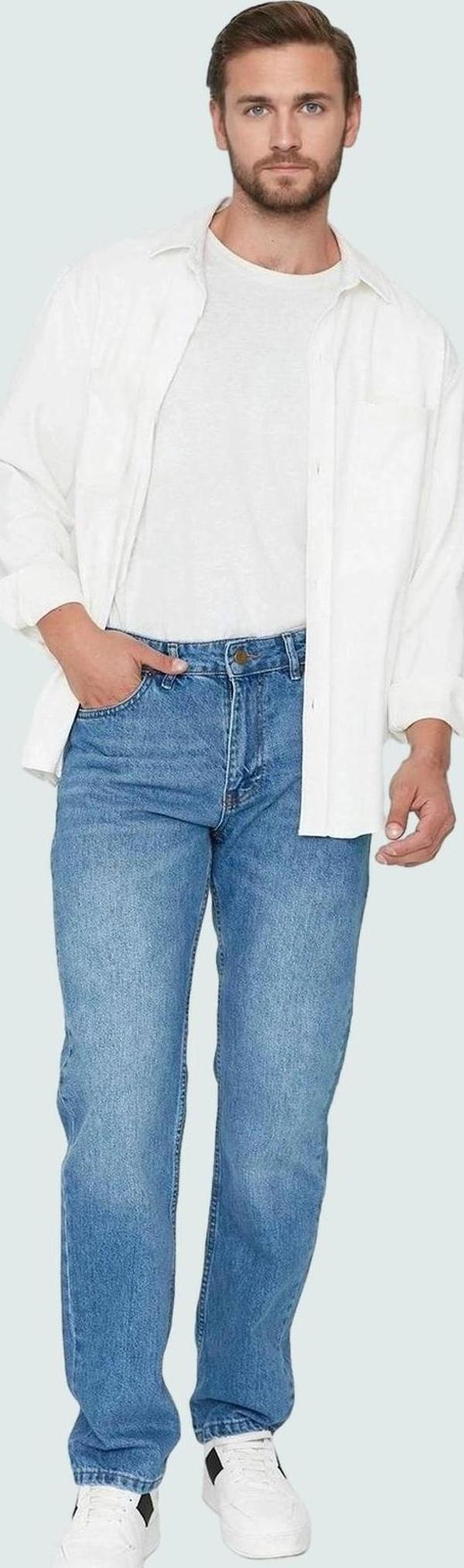Erkek Straight Fit Denim Kot Pantolon Pamuk Günlük Kullanım Hafta Sonu Yaz Aylarının Vazgeçilmezi - Image 1