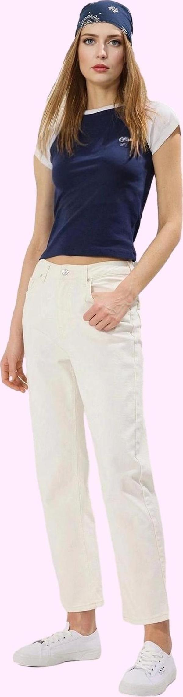 Kadın Yüksek Bel Straight Jean Uzun Boy Denim Günlük Stil Hafta Sonu Yaz Aylarının Vazgeçilmezi - Image 1