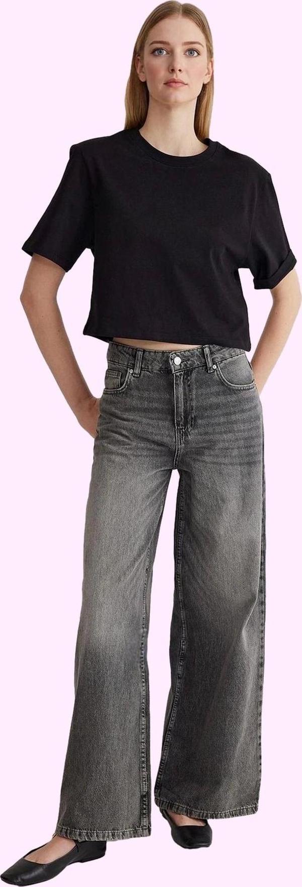 Kadın Geniş Paça Baggy Jeans Kot Pantolon Pamuk Günlük Kombinler Yaz Aylarının Vazgeçilmezi - Image 1