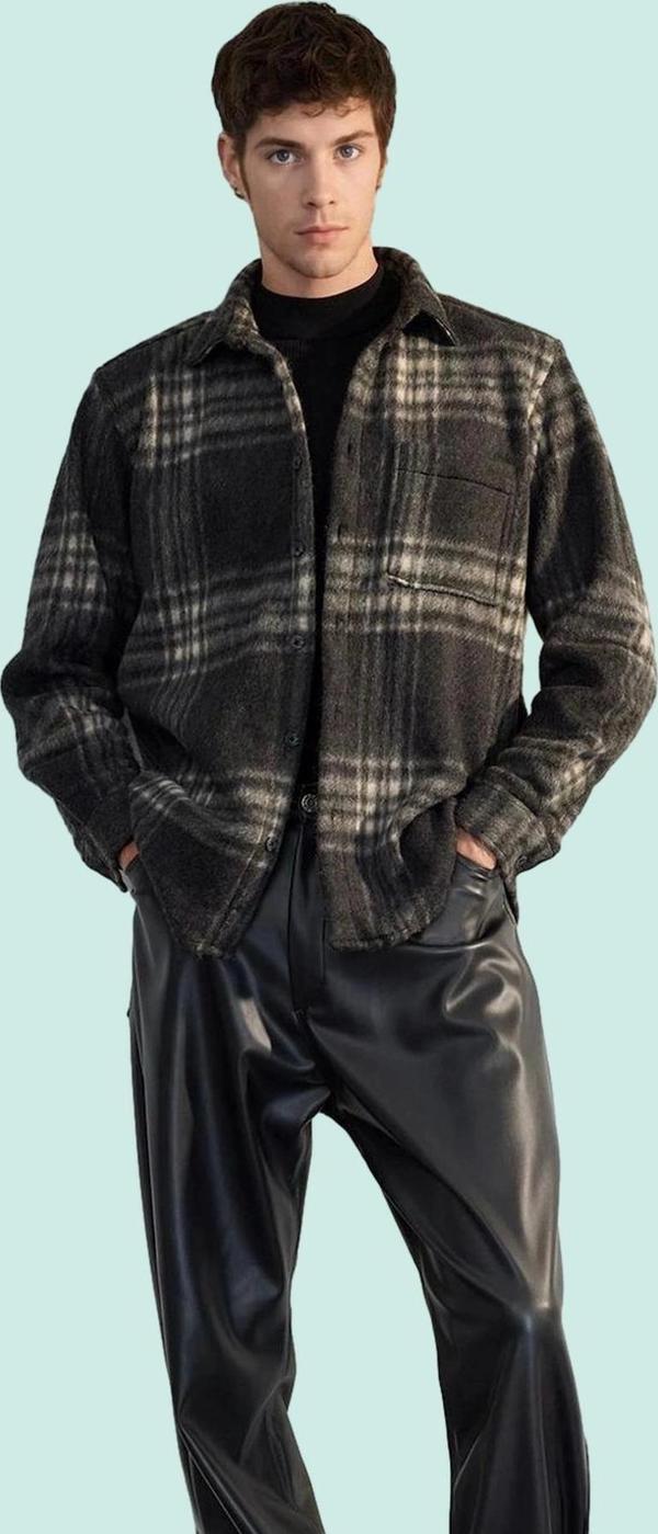 Erkek Oversize Kışlık Kareli Oduncu Gömlek Ceket Uzun Kol Flanel Günlük Yaz Aylarının Vazgeçilmezi - Image 1