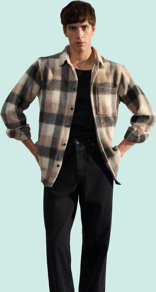 Kadın Unisex Kareli Oduncu Gömlek Ceket Regular Fit Uzun Kol Kışlık Yaz Aylarının Vazgeçilmezi - Image 1
