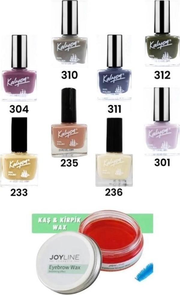 Kalyon Oje 8'li Set-3+joy line Kaş Şekillendirici Ve Sabitleyici Wax 50ml - Image 1