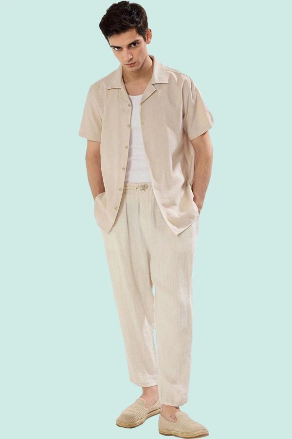 Erkek Basic Relaxed Fit Kısa Kollu Gömlek Pamuklu Günlük Kullanım Yaz Aylarının Vazgeçilmezi - Image 1