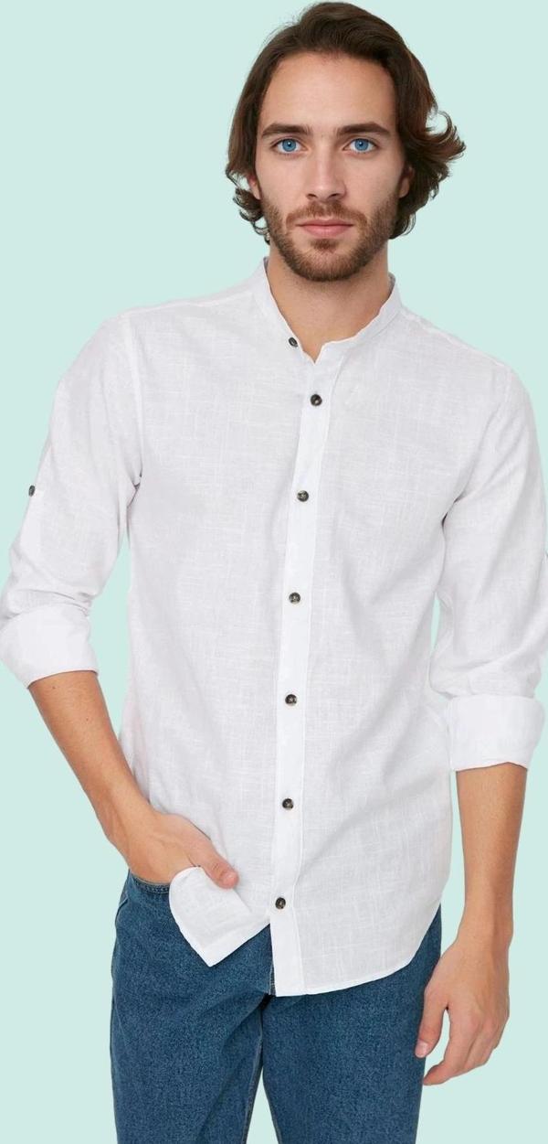 Erkek Basic Slim Fit Hakim Yaka Pamuklu Günlük Gömlek Hafta Sonu Yaz Aylarının Vazgeçilmezi - Image 1