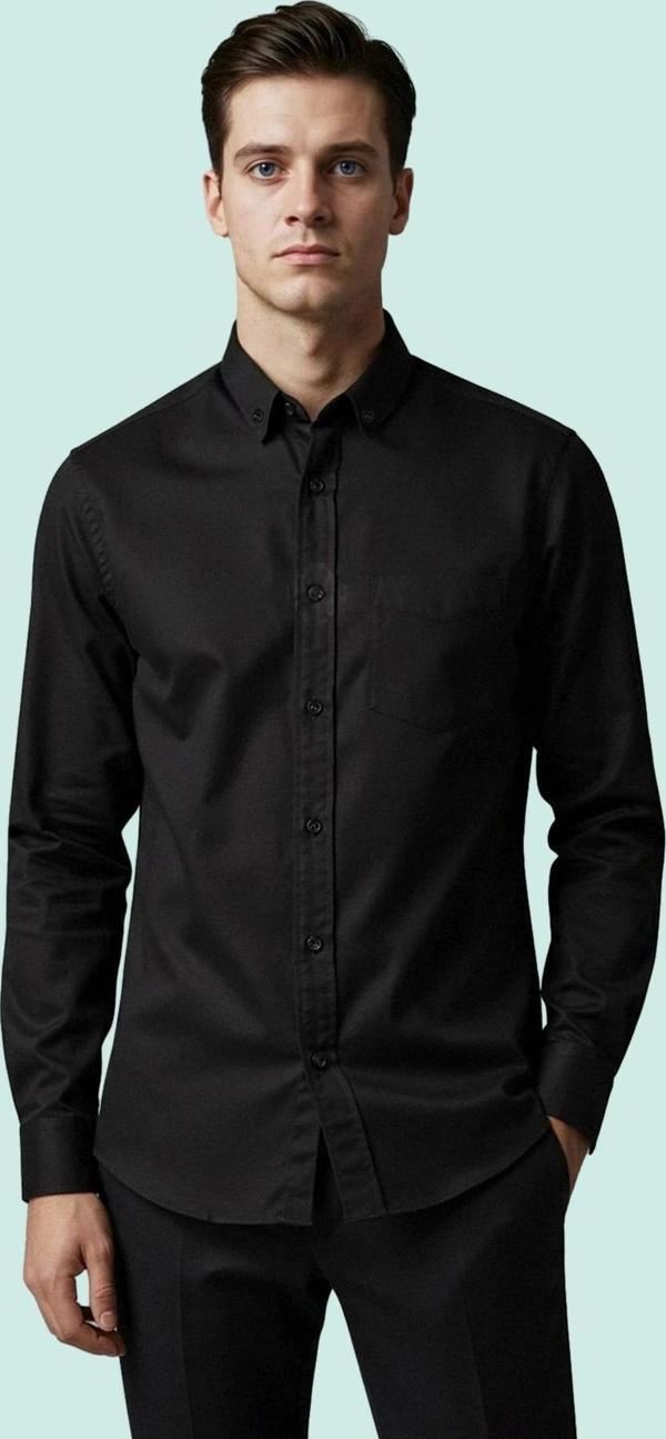 Erkek Uzun Kollu Oxford Gömlek Düz Desen Regular Fit Günlük Kullanım Yaz Aylarının Vazgeçilmezi - Image 1