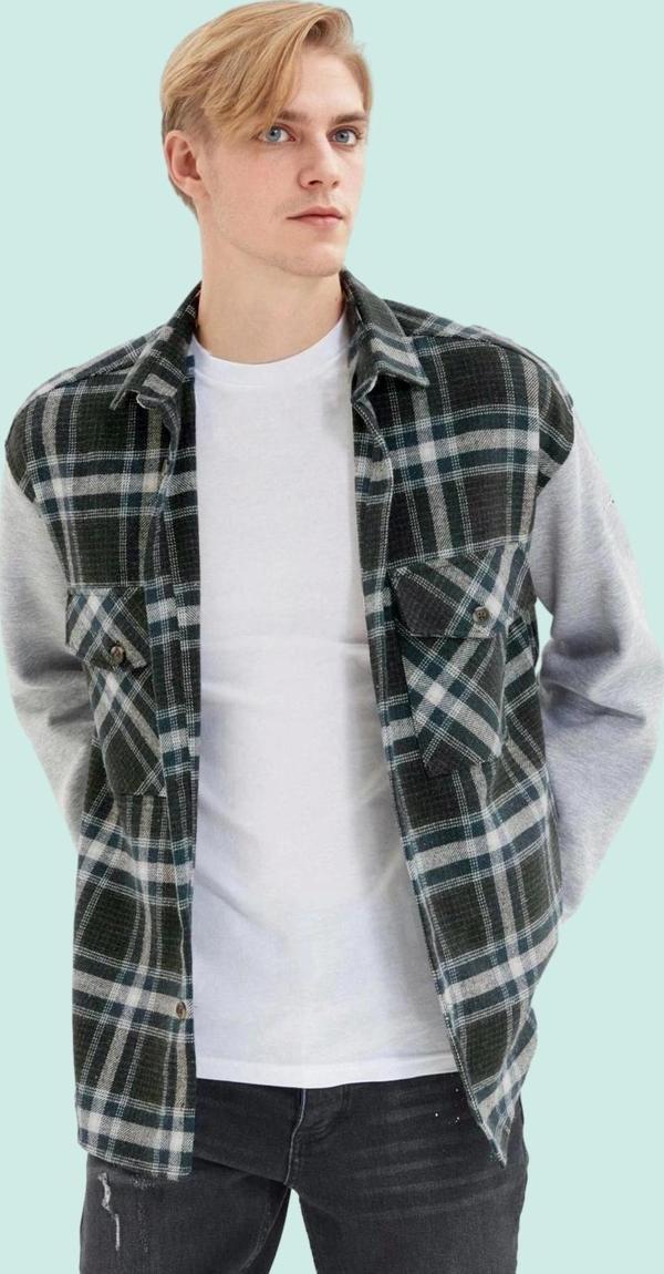 Erkek Kışlık Kareli Oduncu Gömlek Oversize Kalıp Günlük Stil Hafta Sonu Yaz Aylarının Vazgeçilmezi - Image 1